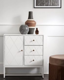 Art Déco skåp i vitt