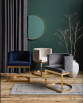 art déco spegel rund i guld